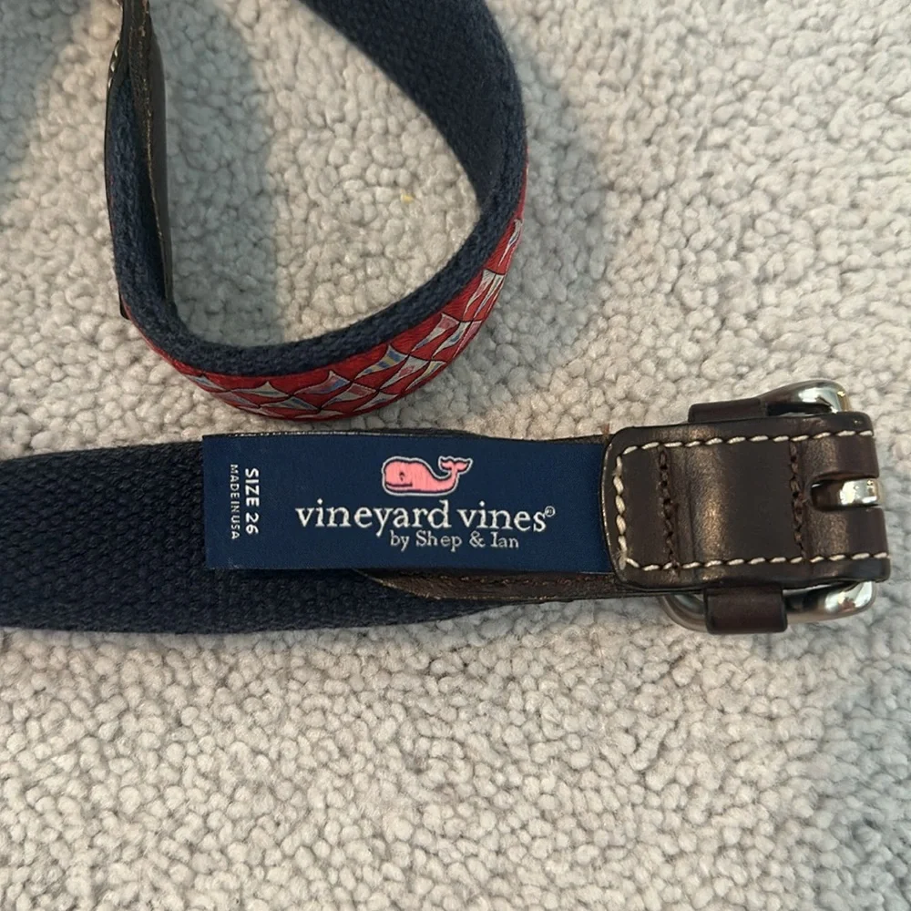 Vineyard Vines Boy’s Red Nautical Flag Belt Size 26